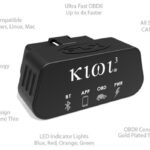 Kiwi 3 OBDII adapter plugged into a car's OBDII port