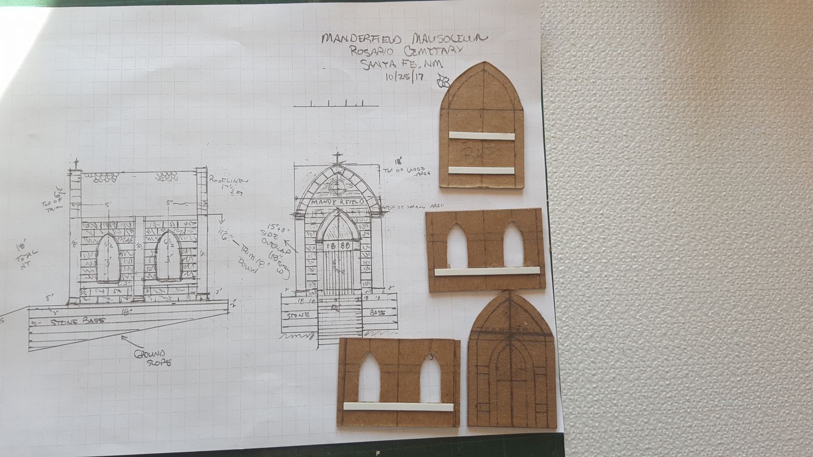 Hand-drawn plan of the mausoleum