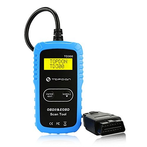 The TT TOPDON TD300 car diagnostic scan tool, a handheld OBD2 code reader for engine light check and I/M readiness testing.