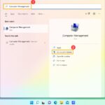 Run Computer Management as administrator in Windows Search