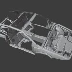 3D car frame scan in 3D software, illustrating results of a DIY automotive scanning project