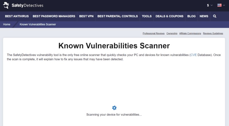 🥇 1. SafetyDetectives Vulnerability Scanner — Best Overall Online System Vulnerability Scanner