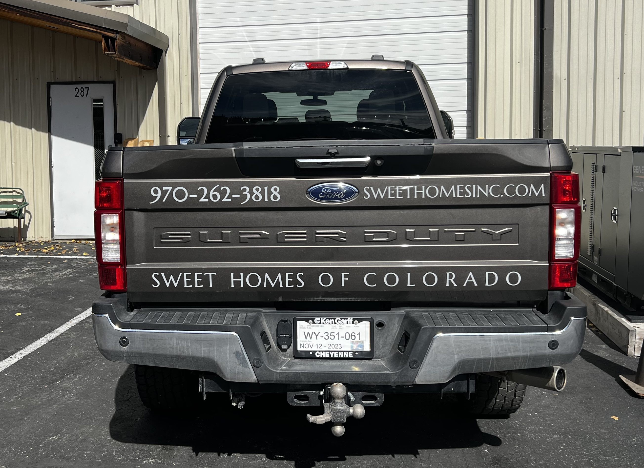 Sweet Homes Truck Back Vehicle Wrap, Vehicle Wrap, Partial Vehicle Wrap