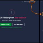 Navigating to Settings in Avast Antivirus Menu